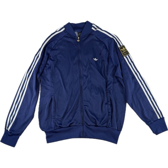 Vtg. Adidas Track Jacket Zip Up Men's Large Shell Sport Casual Three Stripe Logo - Picture 1 of 9